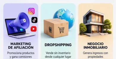 Tres formas de generar ingresos online mediante marketing de afiliación, dropshipping y negocio inmobiliario